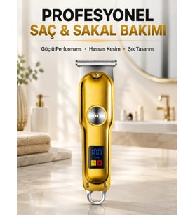 Mey İthalat® Profesyonel Tıraş Makinesi 120 Dakika Kullanım T Bıçaklı 3 Taraklı USB Şarjlı Saç Sakal Kesme Makinesi