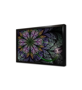 Çiçek Deseni Çizim Çerçeveli Mdf Tablo