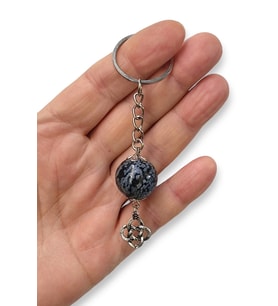 Kar Tanesi Obsidyen Taşı Anahtarlık 126-2