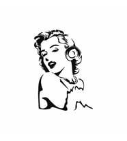 Marilyn Monroe Duvar Sticker Siyah 15x20 cm