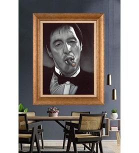 Altın Varaklı  Çerçeveli Paspartulu Tablo ndd1123 (Gold)