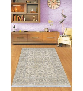 Kemik Modern Dokuma Pamuk Tabanlı Kaymaz Kilim KLM061