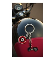 Miyuki Boncuk El Yapımı Kırmızı Nazar Boncuk ve Kırmızı Motorsiklet Anahtarlık/Çanta Süsü (Çok Renkli)