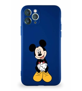 Apple iPhone 11 Pro Soft Premier Kapak Mickey Mouse-A Tasarımlı Silikon Kılıf - Lacivert (Şeffaf)