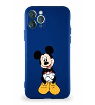 Apple iPhone 11 Pro Soft Premier Kapak Mickey Mouse-A Tasarımlı Silikon Kılıf - Lacivert (Şeffaf)