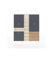Arges Dolap 13 Raflı 3 Çekmeceli 6 Kapaklı 220x30x243 Aytaşı-Antrasit/Çam