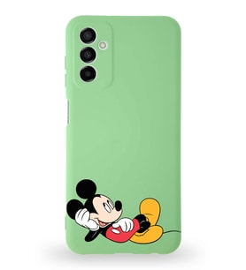 Samsung Galaxy M13 Uyumlu Lansman Kılıf Altı Kapalı İçi Kadife  Mickey Mouse-F Tasarımlı  Kapak (Şeffaf)