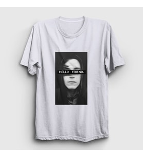 Presmono Unisex Beyaz Hello Friend Hacker Mr Robot T-Shirt 403458tt