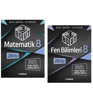 TUDEM YAYINLARI 8.SINIF LGS 3 BOYUT MATEMATİK - FEN BİLİMLERİ BECERİ TEMELLİ SORU BANKASI