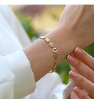Şans Figürlü Gold Gümüş Bileklik