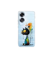 Oppo A60 ile Uyumlu Splash Kedi Tasarımlı Şeffaf Silikon Kılıf