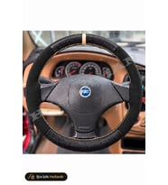 Fiat Marea Dikme Direksiyon Kılıfı Alcantara Süet Mat Karbon Bej Yüzük ve Dikiş 2002-2007