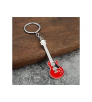 Gitar Kırmızı Gitarist Hediye Anahtarlık veya Çanta Süsü (Çok Renkli)