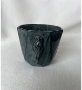 Kuş Figürü Kabartmalı Geometrik Kahve Mug (Kupa)