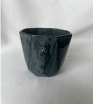 Kuş Figürü Kabartmalı Geometrik Kahve Mug (Kupa)