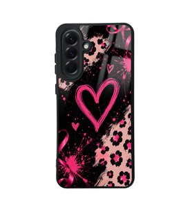 Lexroo Galaxy A56 Kılıf Kamera Korumalı Desenli Lusi Kılıf - Pembe Kalp