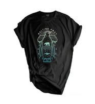 Store Unisex Baskılı Tişört Outdoor Sport T-shirt (Siyah-Mavi)