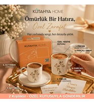 Flora 2 Kişilik Porselen Türk Kahvesi Fincanı Takımı – Hediyelik, Şık Tasarım Çanta Kutu