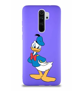 Xiaomi Redmi Note 8 Pro Soft Premier Kapak Donald Duck-D Tasarımlı Silikon Kılıf - Mor (Şeffaf)