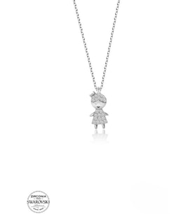 SWAROVSKİ TAŞLI  ZİRCONİA KIZ 925 AYAR GÜMÜŞ KOLYE