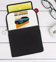 BK Gift Fast Forward Tasarımlı Taşınabilir Koruyucu Tablet Kılıfı & Organizer Çanta - Siyah-1