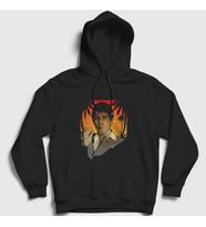 Presmono Unisex Beyaz Hawaii Film Scarface Kapüşonlu Sweatshirt 250899tt (Siyah)