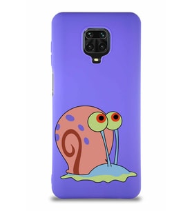 Xiaomi Redmi Note 9S Soft Premier Kapak Salyangoz Gary Tasarımlı Silikon Kılıf - Mor (Şeffaf)