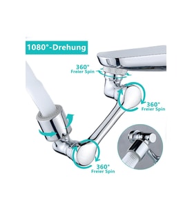 1080° Dönebilen 2 Modlu Musluk Başlığı – Evrensel Mutfak ve Banyo Su Tasarruflu Uç