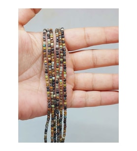 Bileklik Boy Afrika Turkuazı Taşı Küp Şekilli Dizi 2mm (51140) Yarım Dizi (17CM UZUNLUĞUNDADIR)