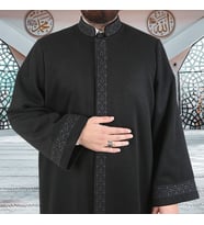 Kışlık Kaşe İmam Cübbesi Hüdhüd Siyah