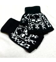 DÜKKAN DESİGN FİRE SKULL KESİK PUNK ELDİVEN