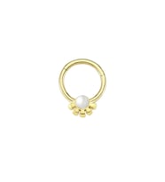 Altın İnci Çiçek Model Halka Piercing