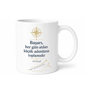 Kişisel Gelişim Motivasyon Başarı Yolu Liderlik Baskılı Kupa Bardak Hediye