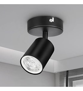 RİOLİGHT MODERN SİYAH METAL ODA,MUTFAK,BANYO,CAFELER İÇİN GÜN IŞIGI SPOT(AMPUL DAHİLDİR)