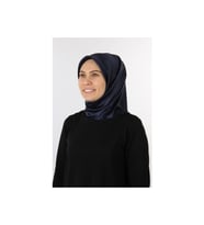 Lacivert Taşlanmış Düz Ipek Eşarp 7747758 - 321