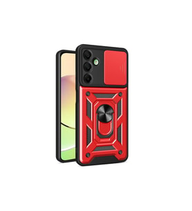Samsung Galaxy A16 5G Kılıf Pars Lens Yüzüklü Silikon - Kırmızı