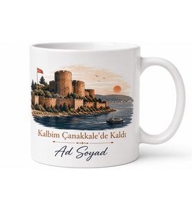 Çanakkale Memleket Temalı Kişiye Özel Baskılı Kupa Bardak Hediye