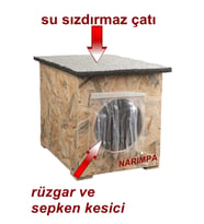 Kedi Kulübesi Kedi Yuvası Kedi Evi Iç Ve Dış Mekan Su Geçirmez Isı Yalıtımlı 1 Gözlü Özel Tasarım30X35X37CM