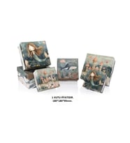 GIPTA OCEAN KARE HEDİYE KUTUSU BX2796 D NO:4,5 180x180x95 mm - TEKLİ (Çok Renkli)