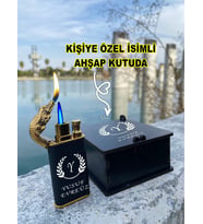 Kişiye Özel İsimli HARF LOGO TASARIM ÖZEL Timsah Çakmak & Özel Ahşap Kutu