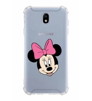 Samsung Galaxy J7 Pro  Köşe Korumalı Antişok Kapak Minnie Mouse Tasarımlı Şeffaf  Kılıf