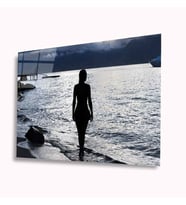 Deniz ve Kadın Cam Tablo 4mm Dayanıklı Temperli Cam