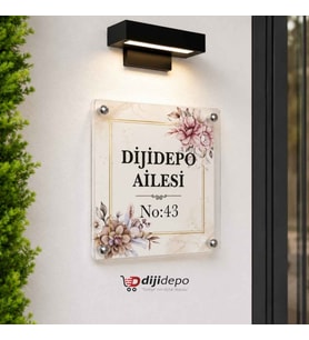 Vintage Çiçekli Kapı İsimliği - Apartman Tabela Seti
