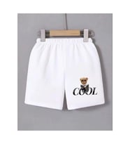 Beli Lastikli Baskılı Mini Şort - Beyaz