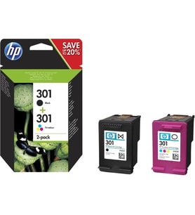 HP 301 Black-Color Siyah-Renkli Multi Paket N9J72AE