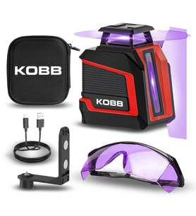KOBB KBL30P 3.7V Li-ion Yatay 360° ve Dikey Otomatik Hizalamalı Mor Işık Profesyonel Çizgi Lazer