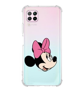 Huawei P40 Lite  Köşe Korumalı Antişok Kapak Minnie Mouse Tasarımlı Şeffaf  Kılıf