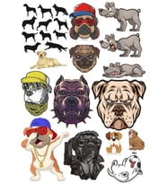 Köpekler Sticker Set-5 16 Parça Telefon, Tablet, Defter, Laptop Sticker