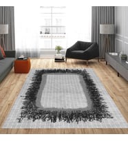 Rovigo Home Dijital Baskı Yıkanabilir Kaymaz Taban Salon Halısı Ve Yolluk RV165-FNL471 (Siyah)