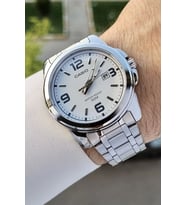 Casio CSISTE51 Kadranı Beyaz Korodnu Gümüş Renk Hediye Paketli Erkek Kol Saati